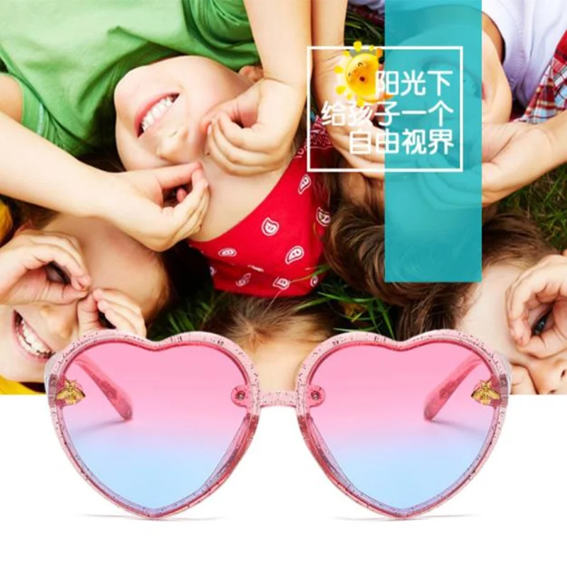 Heart Kids Sunglasses Children Retro Cute Cartoon Bee Pink Sun Glasses Frame Girls Boys Baby Eyeglasses Fashion New Trends |