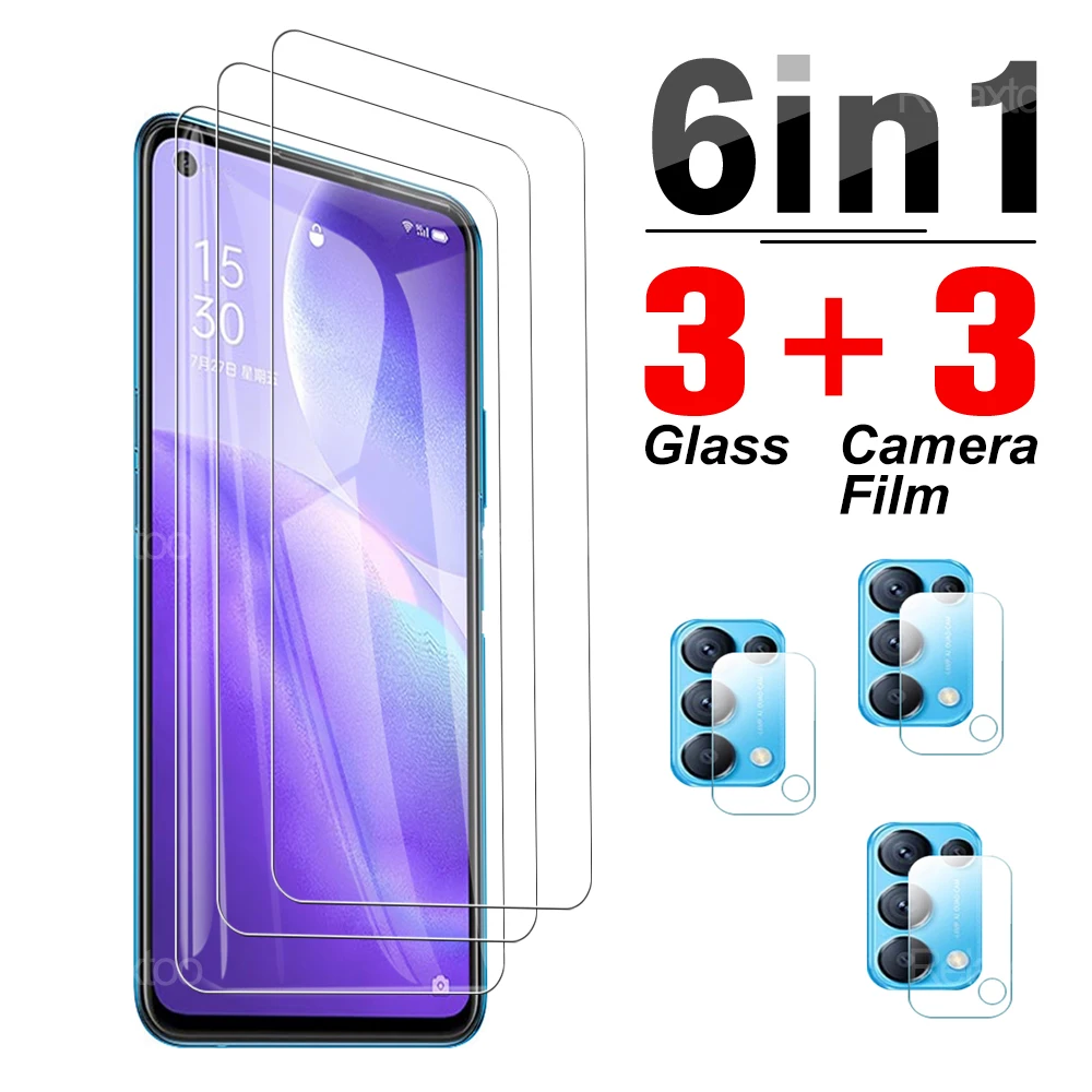 

6 в 1 пленка для камеры + Защитное стекло для Oppo Reno5 5G/4G F Find x3 полная Защита экрана для Reno 5 Lite Reno5F защитное стекло