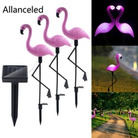 led flamingo lamp solar powered waterproof pathway yard lamp for garden outdoor waterproof lawn landscape decoration lighting