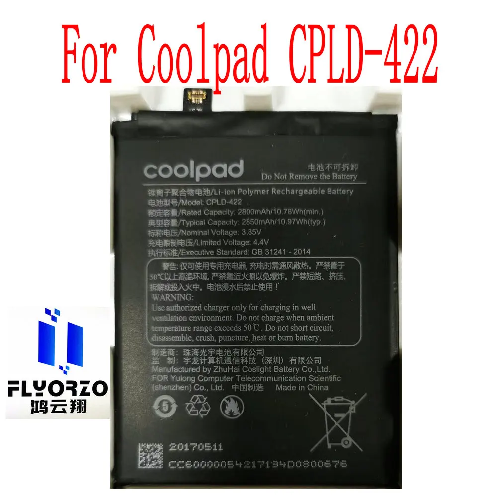 

3.85V high quality 2850mAh CPLD-422 Battery For Coolpad CPLD-422 Mobile Phone