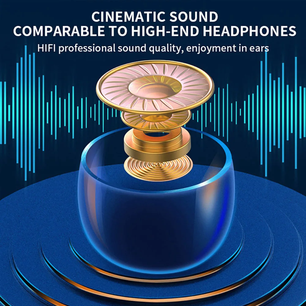 

bluetooth headphones Wireless Earphones For iphone Bass Stereo Waterproof Earbuds Handsfree Headset With Microphone ChargingCase