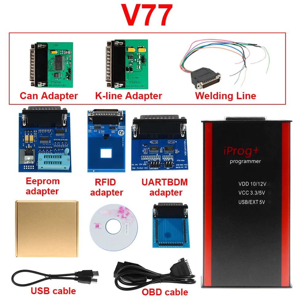 Iprog Pro 3adapters V80 IPROG Porgrammer IR MB адаптер IPROG kaunen-BUS адаптер IPROG Kline адаптер mit besten preis - Цвет: Iprog Pro 3adapters