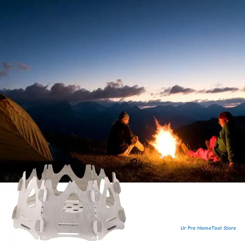 

Portable Backpacking Stove Stainless Steel Folding Wood Stove Outdoor Wood Burning Stove Mountaineering Camping Tools