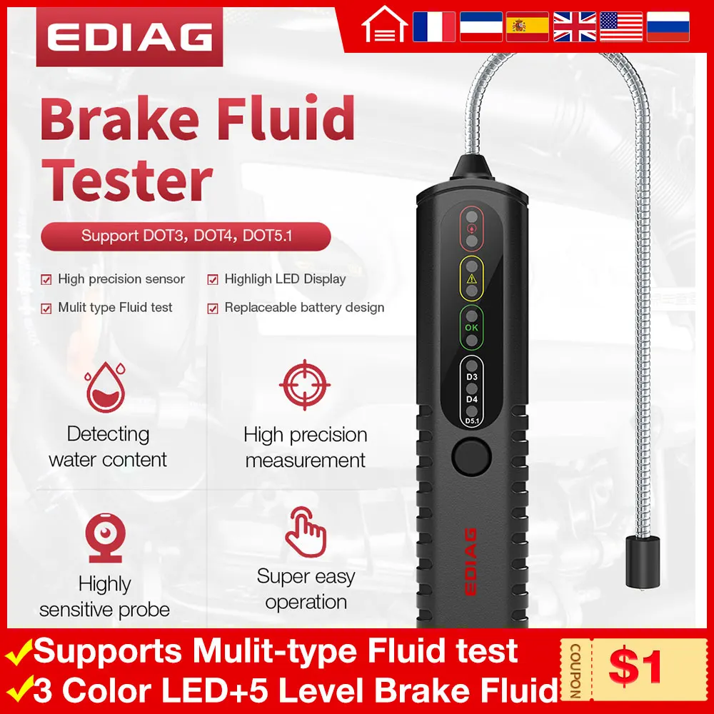 EDIAG Тормозная жидкость Тесты er автомобильный двигатель сканирования Автомобиля