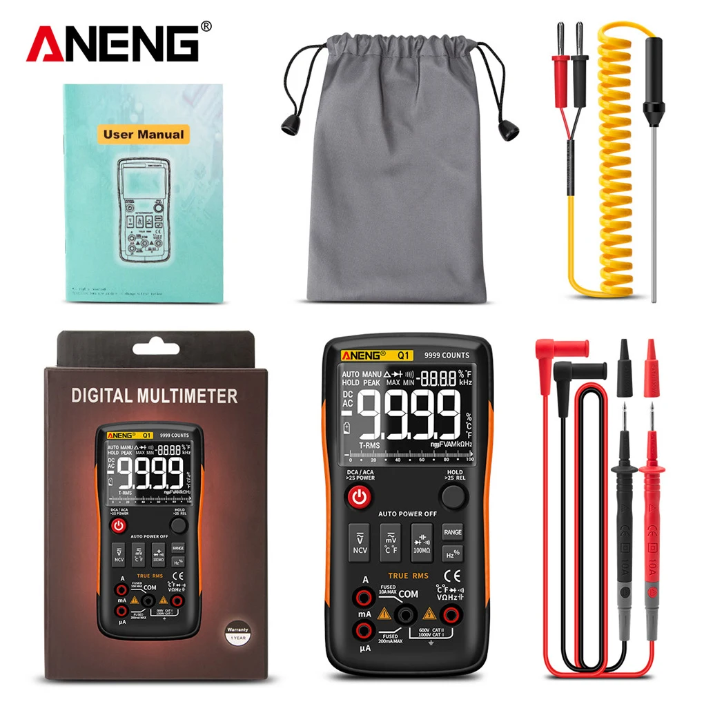 Цифровой мультиметр ANENG Q1 тестер тока диода профессиональный измеритель