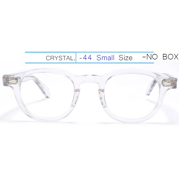 44-Crystal IVSTA Jonny Depp, мужские очки, ручная работа, ацетат, оправа, поляризационные солнцезащитные очки, круглые, люксовый бренд, оптические, близорукость, рецепт, логотип - Цвет оправы: 44-Crystal
