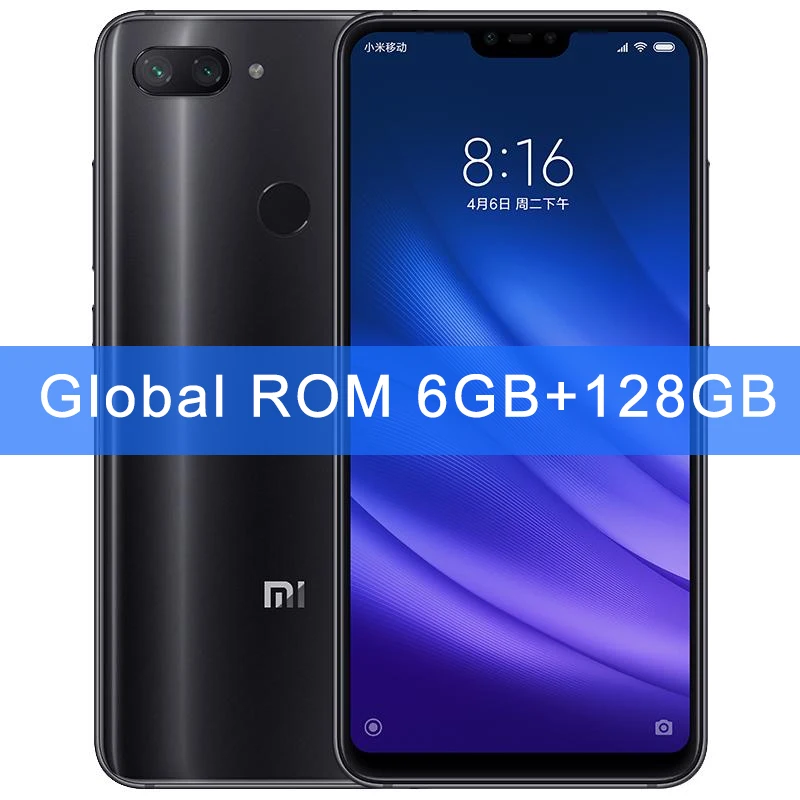 Глобальная ПЗУ Xiaomi Mi 8 Lite, 6 ГБ ОЗУ, 64 Гб ПЗУ, Смартфон Snapdragon 660, 6,26 дюйма, FHD+ экран, фронтальная камера 24 МП - Цвет: 6GB 128GB Black