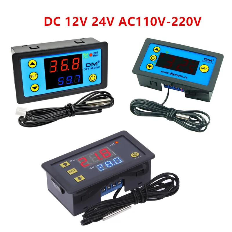Цифровой температурный контроллер термостат W3230 W3231 DC 12V 24V AC110V 220V светодиодный
