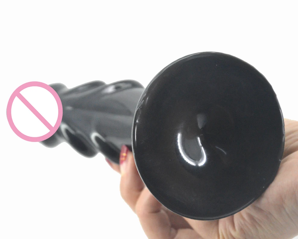 Искусственный Пенис с животным изогнутый сильное всасывание ребристый член