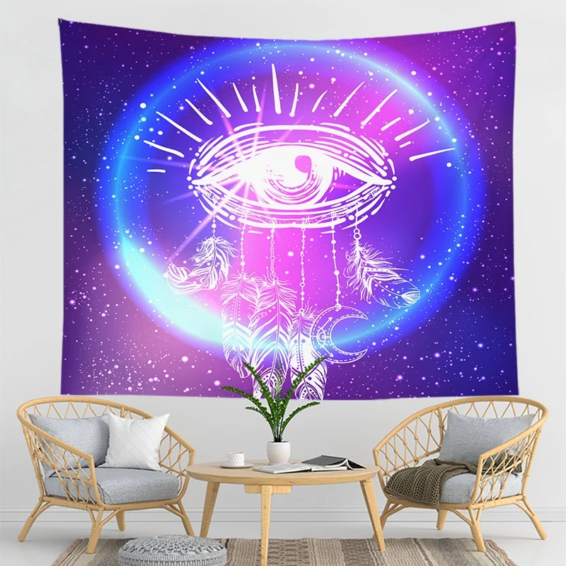 

Psychedelic Starry Sky Dream Catcher Printed Tapestry Wall Hanging Decor Decorative Bedroom Background Cloth Rectangle Tapestry