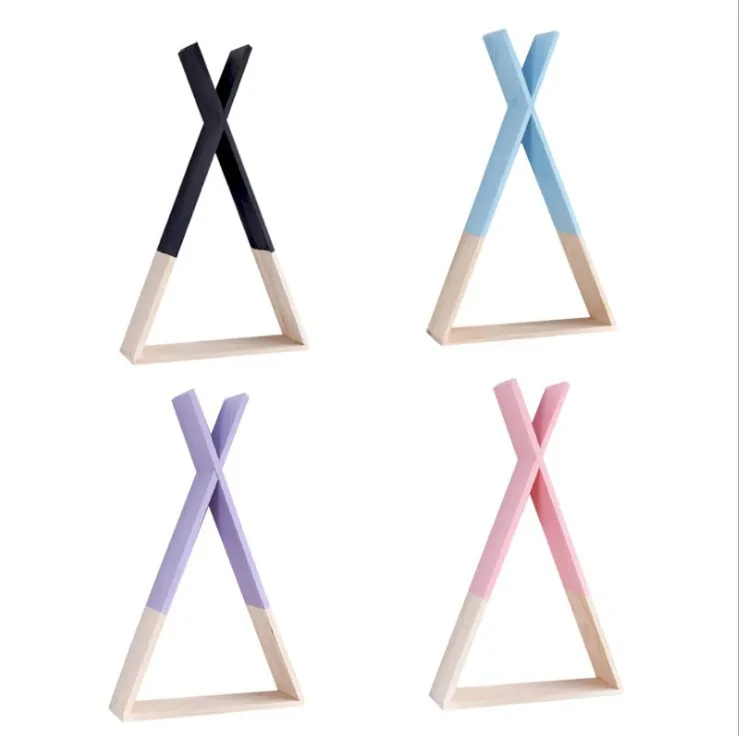 Скандинавский стиль деревянная треугольная полка для ванной прекрасные цвета