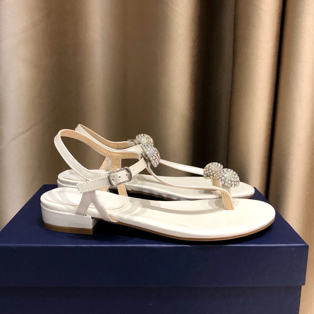 

Women's Shoes Peep Toe Sandals Shose Women Summer Luxury Brand Rhinestone Women's Sandals Sheepskin Clip Toe Low Heel