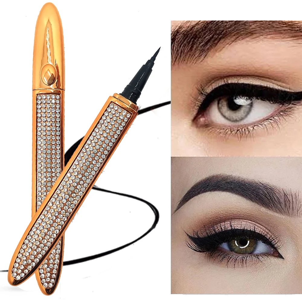 

1Pcs Lashes Eyeliner Long Lasting No Glue Non Blooming Quick Drying Eyelashes Sticking Eye liner Pencil Eyes Makeup Tools