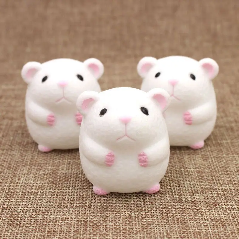 1 шт. Милая безопасная белая хомячка резиновая сжимаемая игрушка 4 5x4 5 см для детей