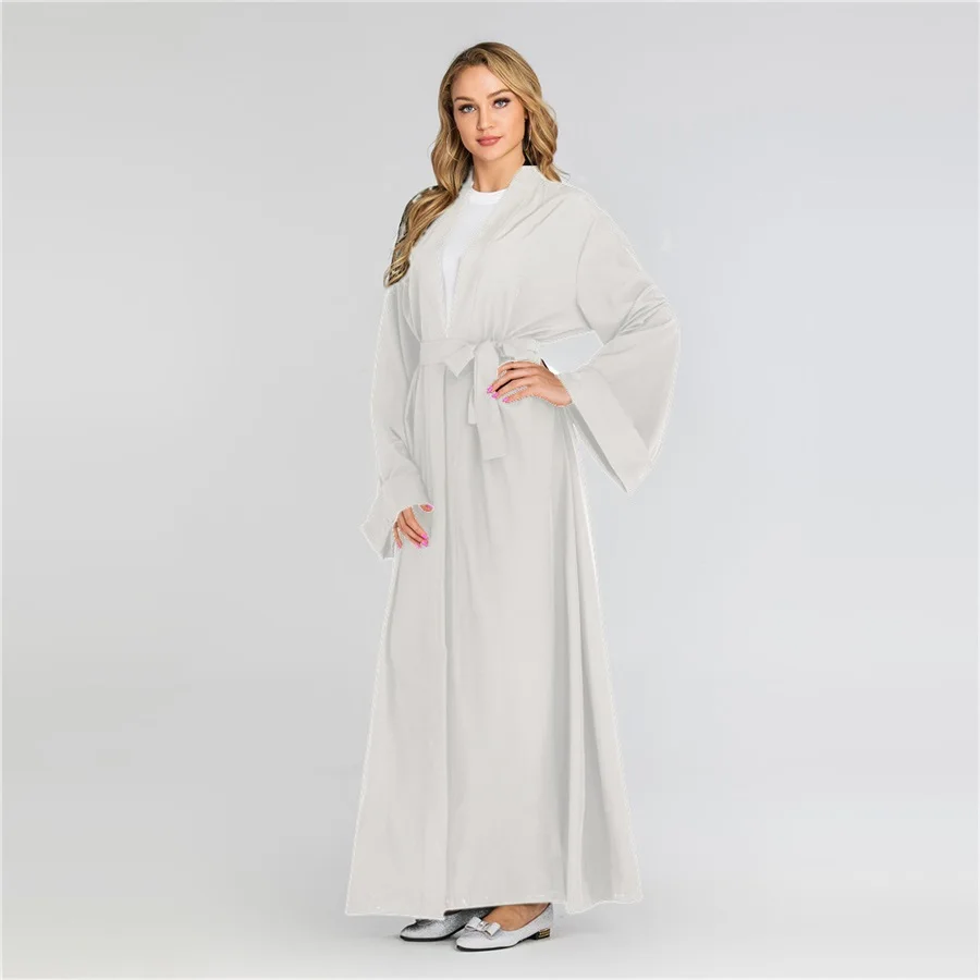 Siskakia мусульманская женская одежда abaya Brief solid casual Muslimah Jubah 7 цветов мусульманская Дубайская одежда с тонким поясом новое поступление