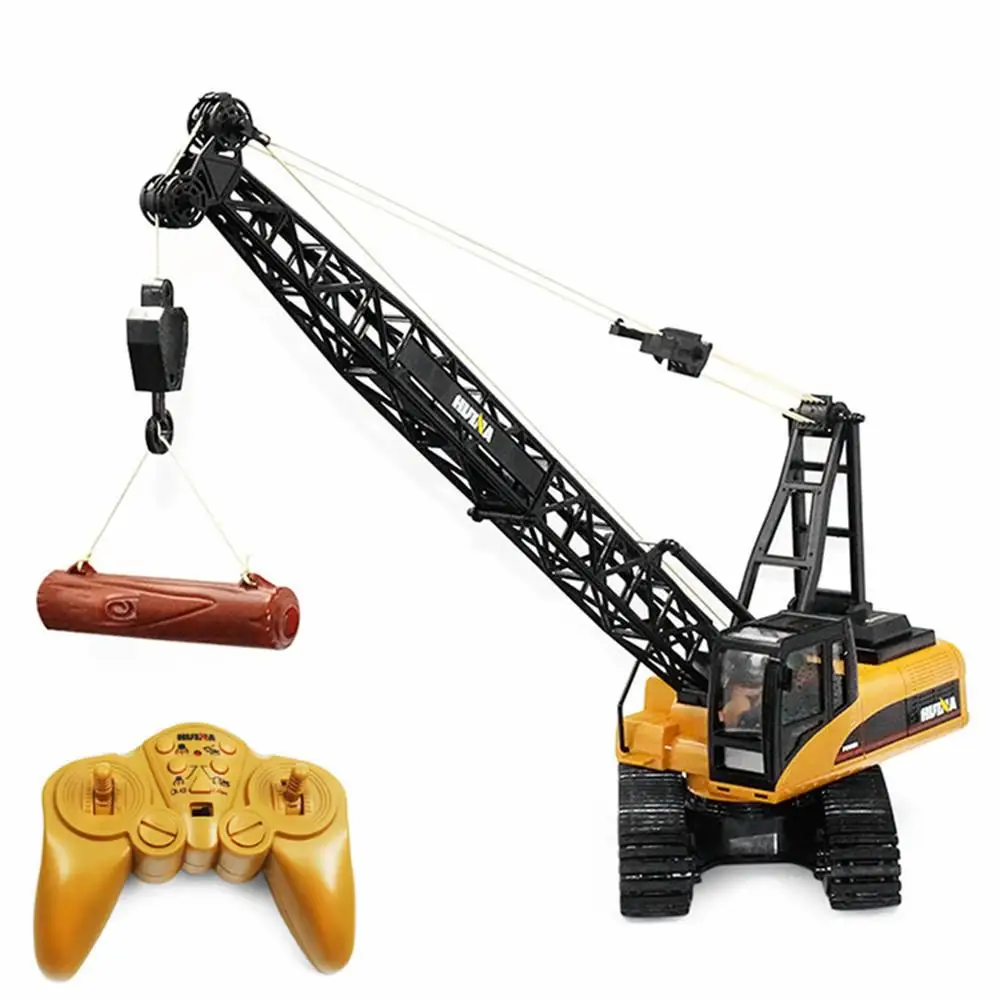

RC Trucks HUINA Toys 1572 1:14 15CH RC Alloy Crane Engineering Truck RTR Movable Latticed Boom Hook Mechanical Sound RC Trucks