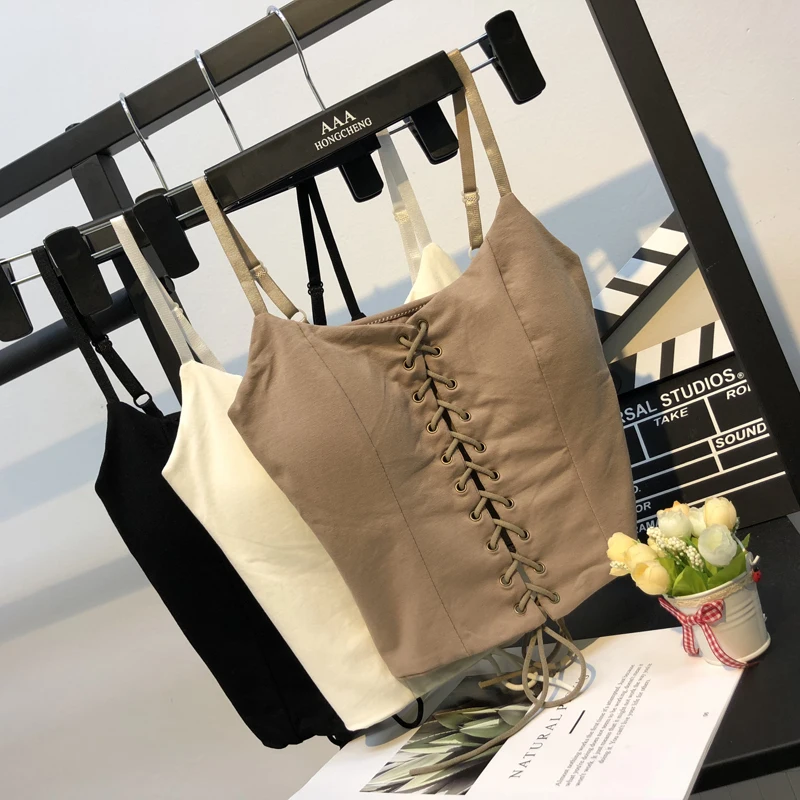 Топы MUMUZI на шнуровке спереди без бретелек пикантная ажурная кофта топы с