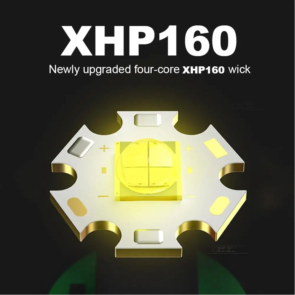 the most powerful xhp160 led headlamp new arrive headlight zoomable head lamp power bank 7800mah 18650 battery for camping light free global shipping