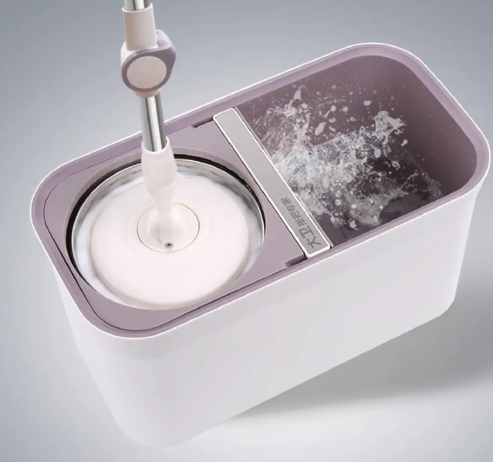 Швабра с вращающейся головкой без рук для мытья дома и пола ведром