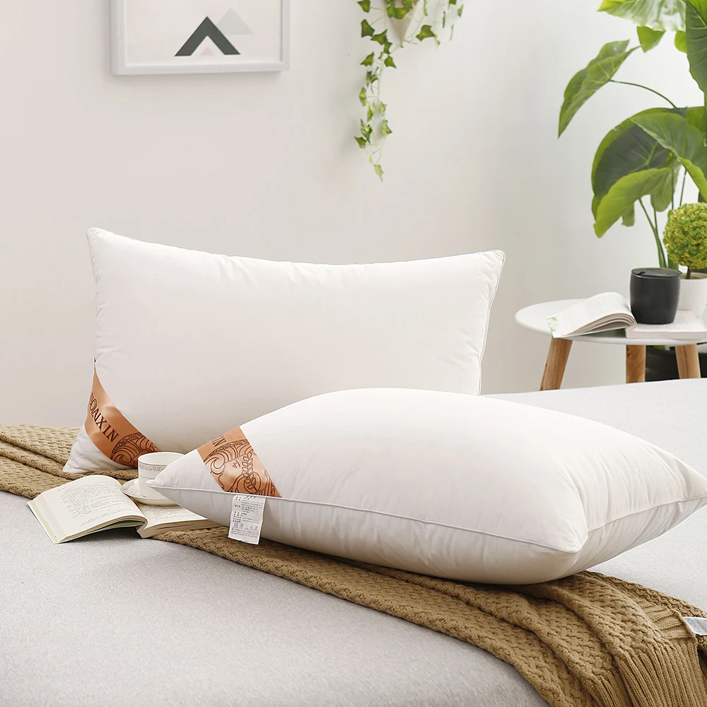 

74 × 48 см, подушка с эластичным пухом без наволочки, подушка для сна на шею из искусственного гусиного пуха