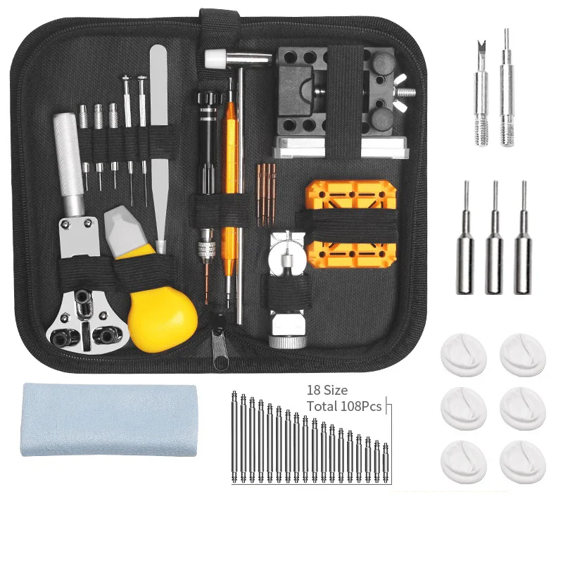 

Watch Repair Kit Watch Case Cover Opener Spring Rod Watch Battery Replacement Strap Needle Tool Set Watch Screwdriver Set Maker