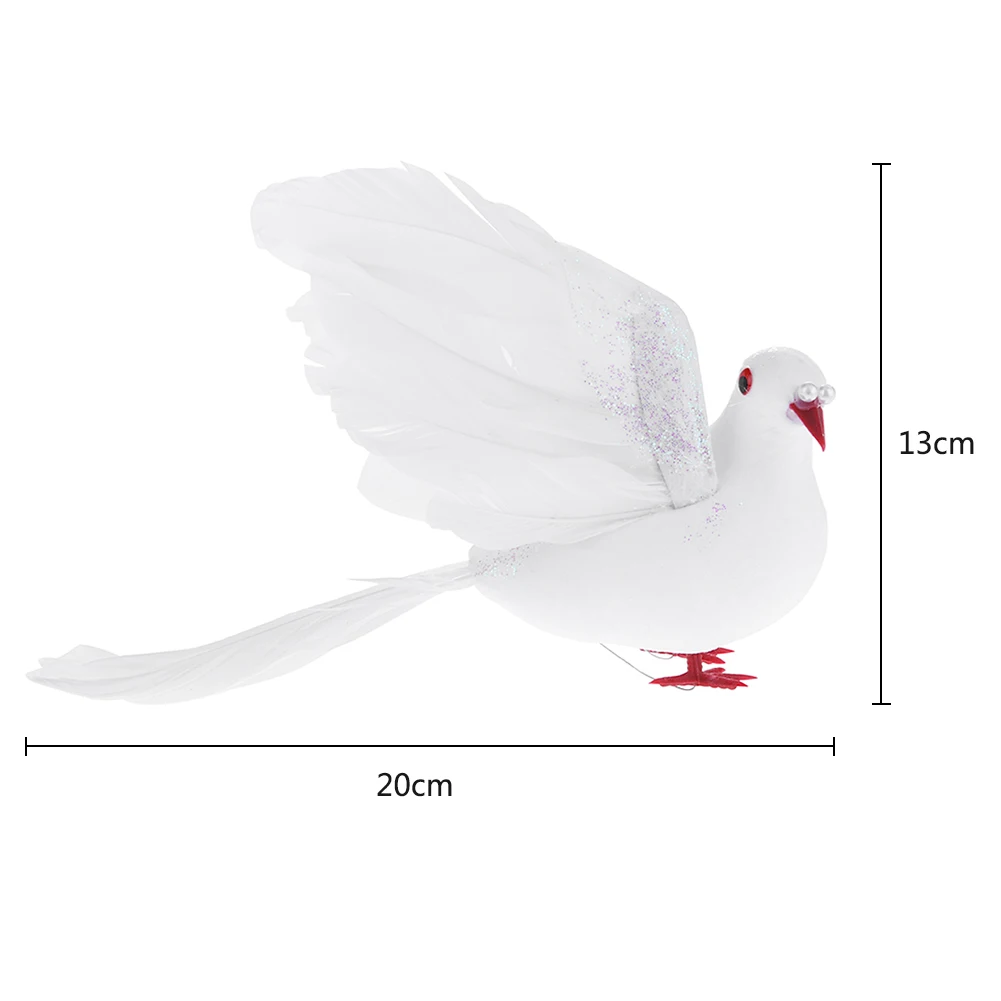 Искусственный белый голубь пластиковое перо любовь мир голуби имитация птиц