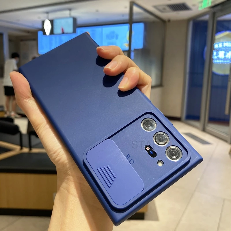 sliding camera lens protection phone case for samsung galaxy note 20 ultra note20 5g 20ultra soft silicone back cover free global shipping