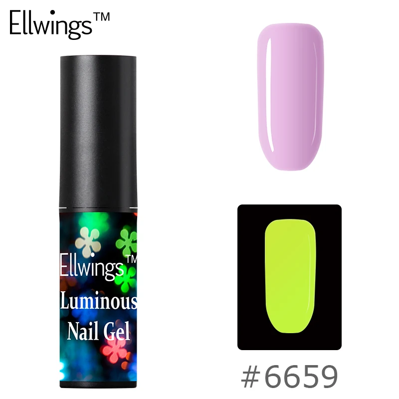 Ellwings растущий в темноте светящийся Гель-лак для ногтей Гибридный лак ночное свечение ногтей в темноте гель флуоресцентный Лаки УФ-гель для ногтей праймер - Цвет: 6659