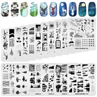 Пластина для стемпинга ногтей растения дерево геометрический узор шаблон штамп пластина для ногтей трафарет DIY печать инструменты из нержавеющей стали