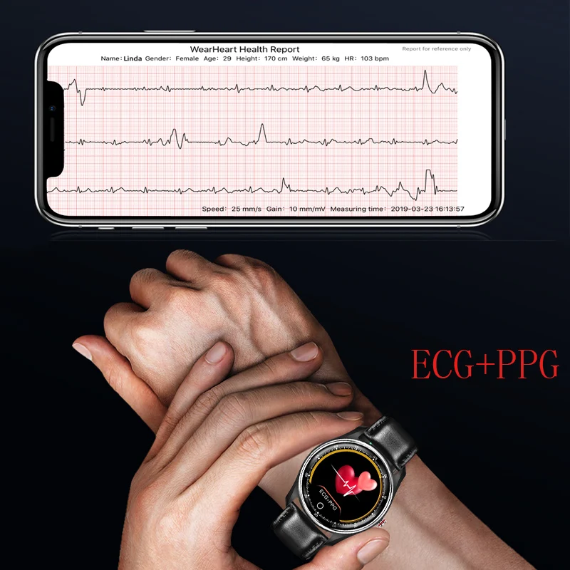 Высокое качество ЭКГ Смарт часы кровяное давление PPG пульсометр Монитор