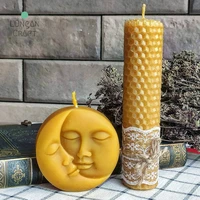 moon shape face silicone bee wax candle molds soap molds wax molds diy molds for candle making