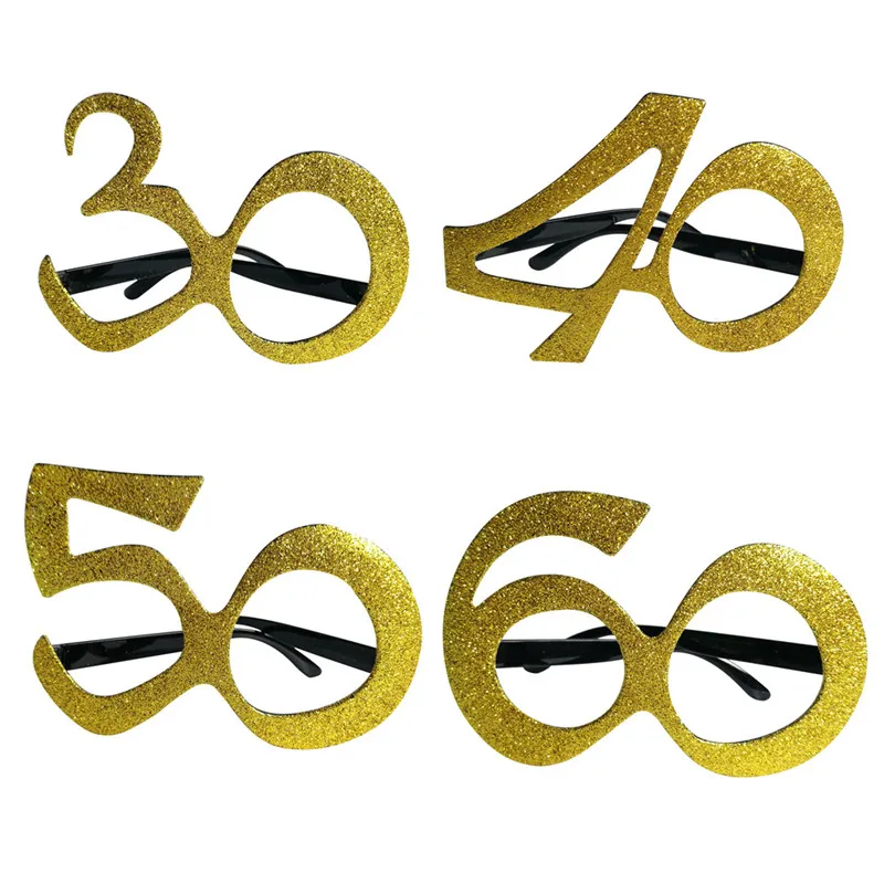 1 шт. 30 40 50 60 Бумага соломы очки 30th 40th 50th 60th День рождения праздничные украшения: