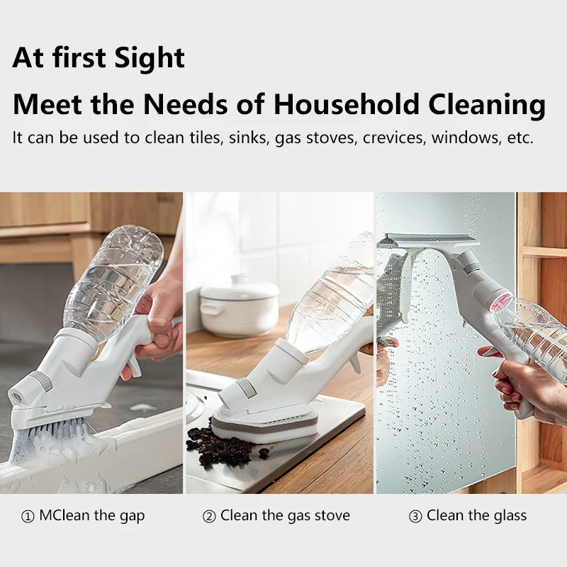

4 Sets Of Water Spray Cleaning Brushes, Gap Brushes, Sponge Wipers, Wipers, Kitchen Cleaning Kits Household Cleaning