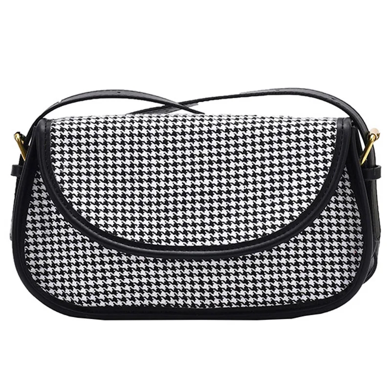

Small PU Leather Plaid Crossbody Bags for Women 2021 Branded Handbags Female Trend Lady Designer Women's Shopper bag