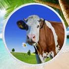 150 см круглое пляжное полотенце с рисунком коровы домашний Декор настенный гобелен для взрослых детей летнее пляжное полотенце одеяло для йоги