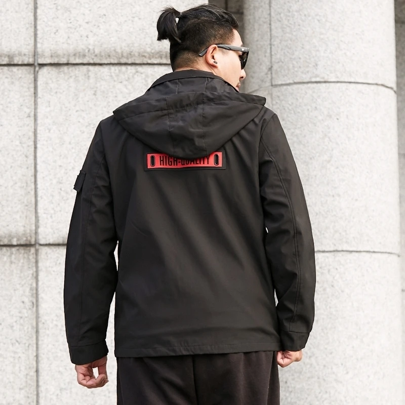 Плюс размер 8XL 7XL 6XL Новая Осенняя мужская модная верхняя одежда ветровка куртка с
