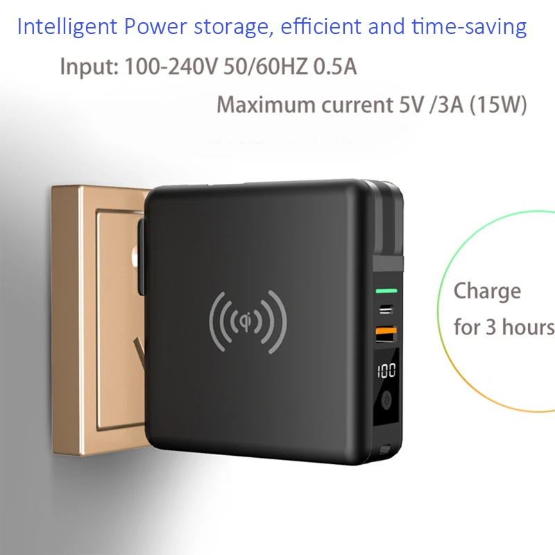 

10000mAh Qi Wireless Charger Power Bank SCP QC PD 3.0 Fast Charging Powerbank Portable Wall Charger External Battery Powerbank