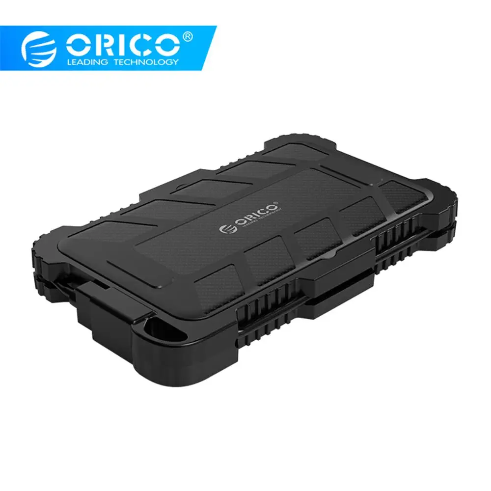 ORICO 2,5 дюймов USB3.0 HDD чехол с крюком для наружного водонепроницаемого ударопрочного пылезащитного жесткого диска коробка для жесткий диск, SSD, корпус