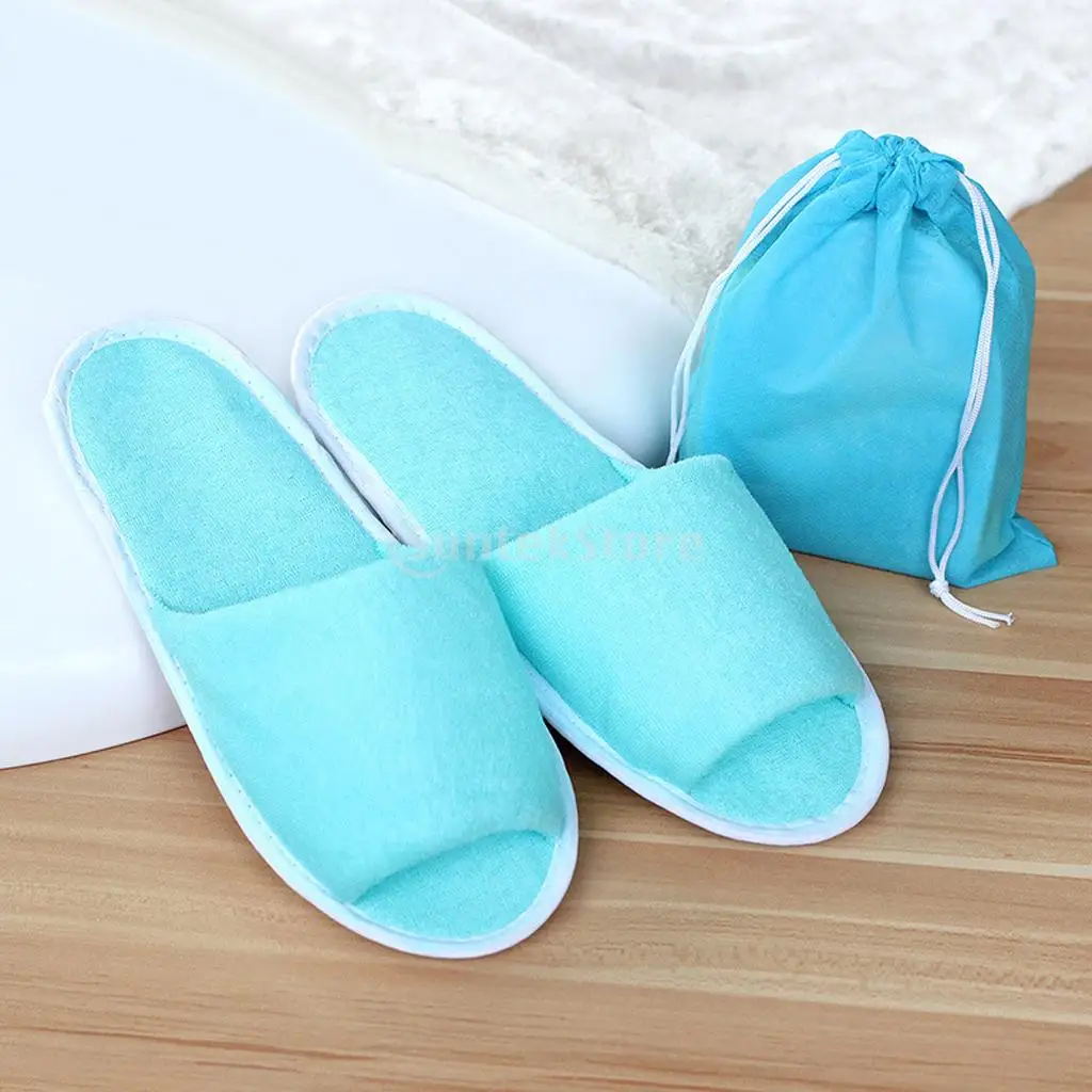 

Men Women Travel Hotel Breathable Foldable Non Disposable Slippers + A Pouch