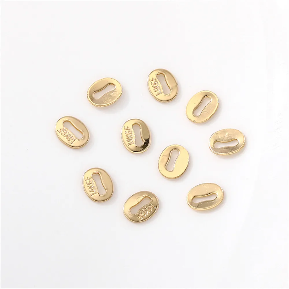 

14K gold egg type connection piece closed piece DIY handmade bracelet necklace end piece jewelry material accessories