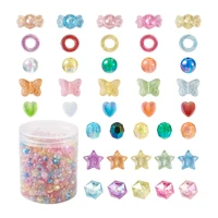 800pcslot transparent acrylic beads butterfly candy star heart round shape ab color beads for diy jewelry making accessories