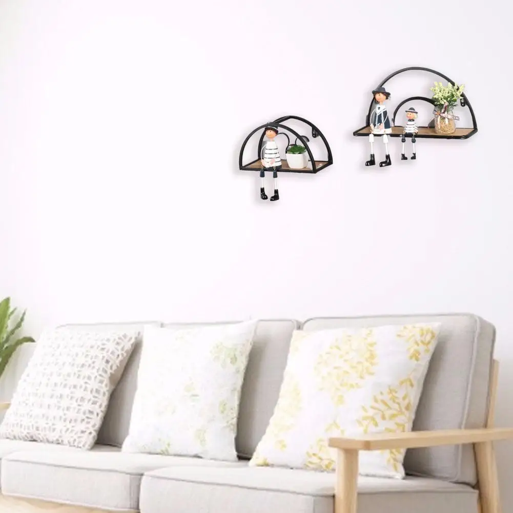 1 шт. Ретро круглая настенная полка деревенская деревянная плавающая для