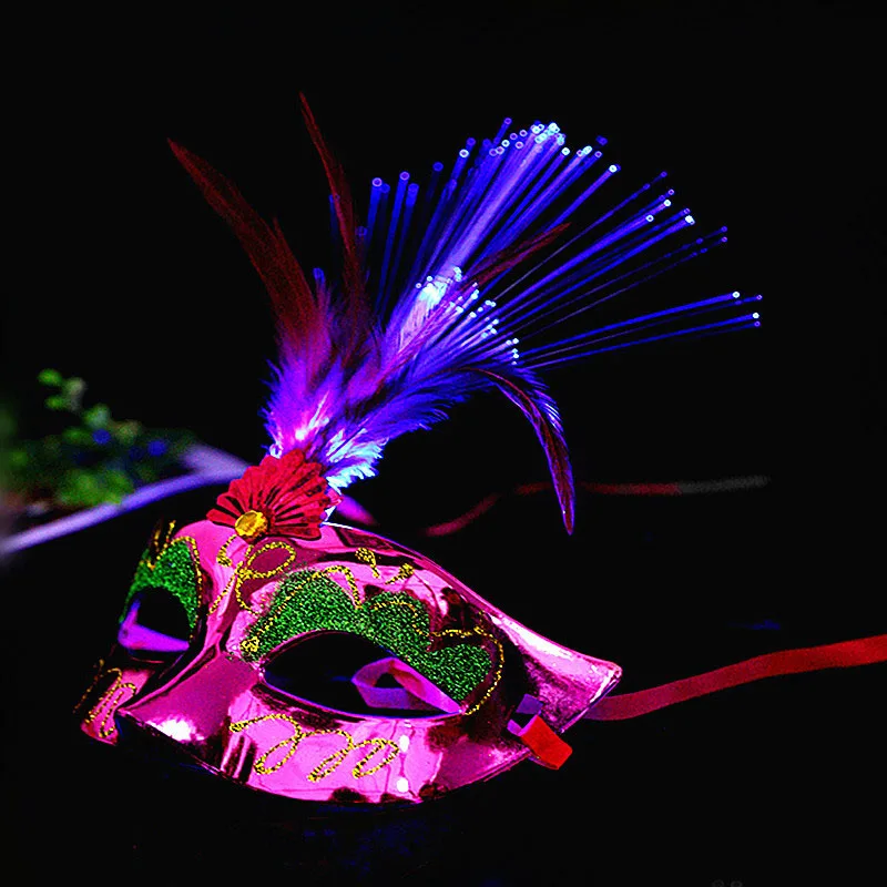 Маска для вечевечерние светящаяся Карнавальная светодиодная многоцветная