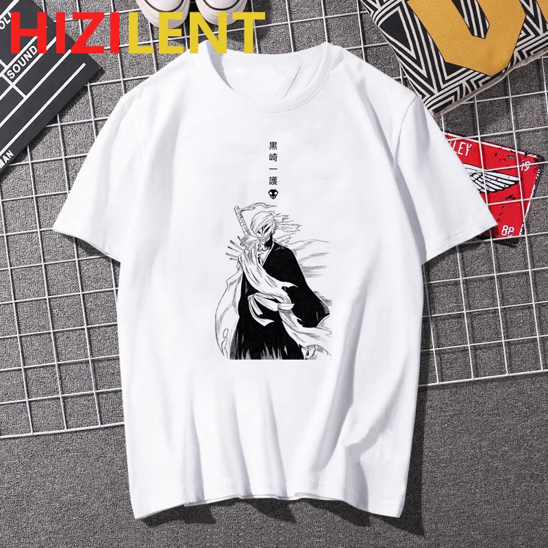 Забавная аниме футболка отбеливатель Ichigo мужская повседневная манга унисекс