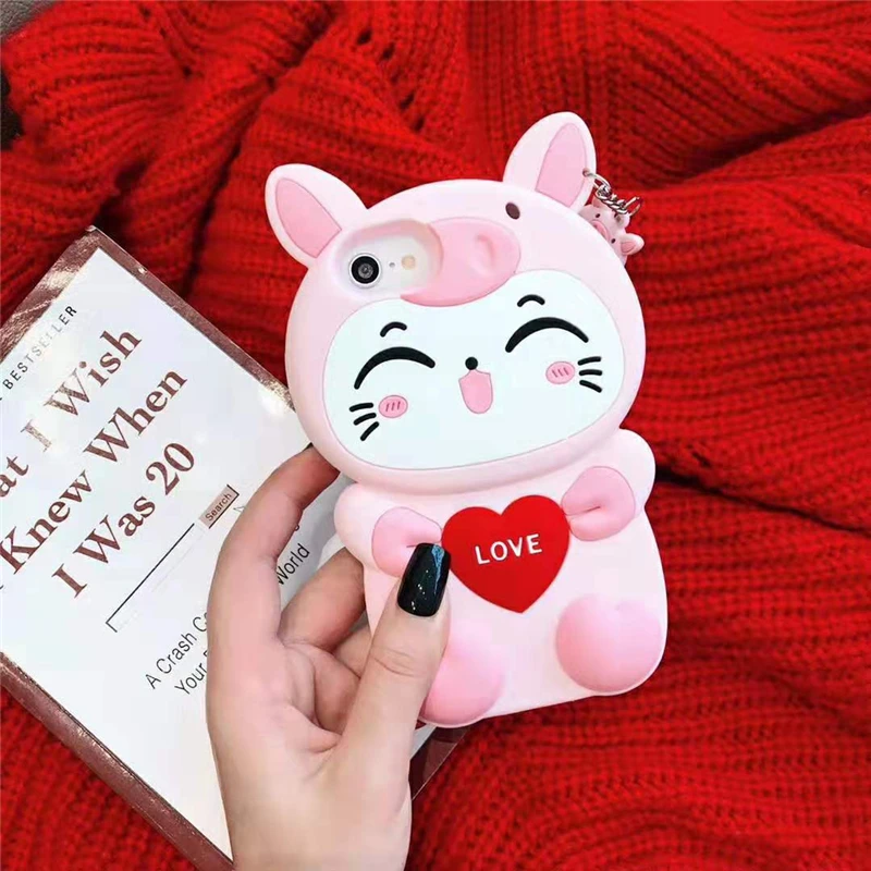 

Cartoon Pig Fortune Cat Case Soft Silicone Cover for Huawei P20 Lite P Smart Plus Y6 Y7 Pro Prime Y9 2018 2019 Nova 3 3i 4 5 5i