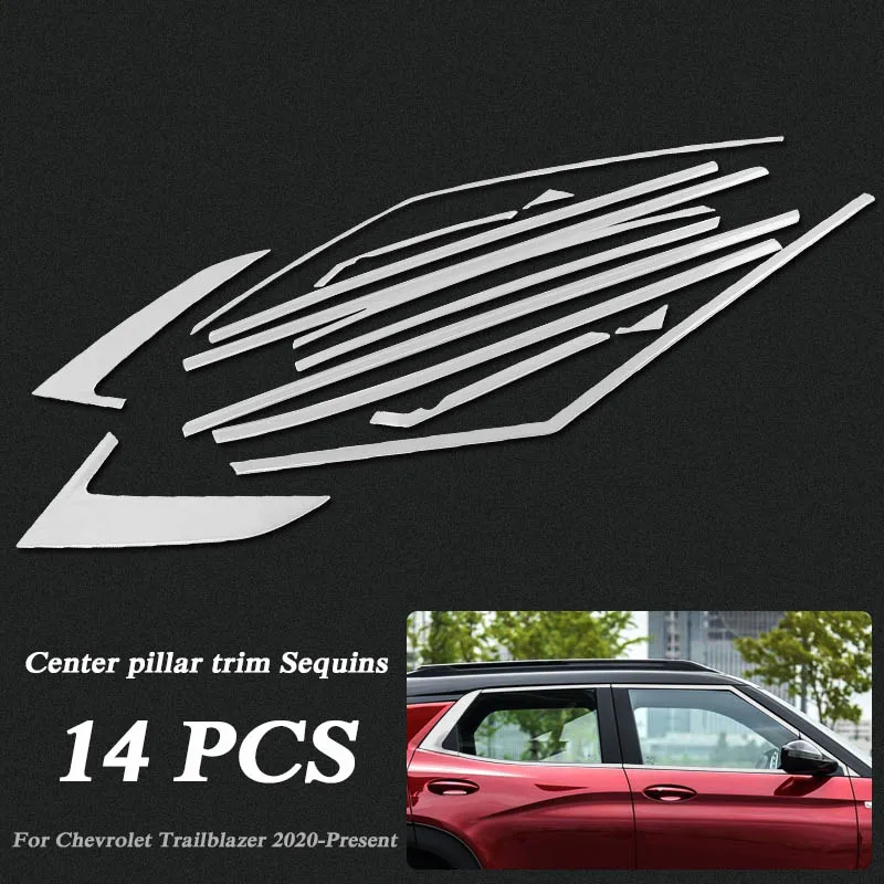 

Car-styling Full Window Trim For Chevrolet Trailblazer 2020-Present Car Window Center Pillar Sequin Sticker External Accessories
