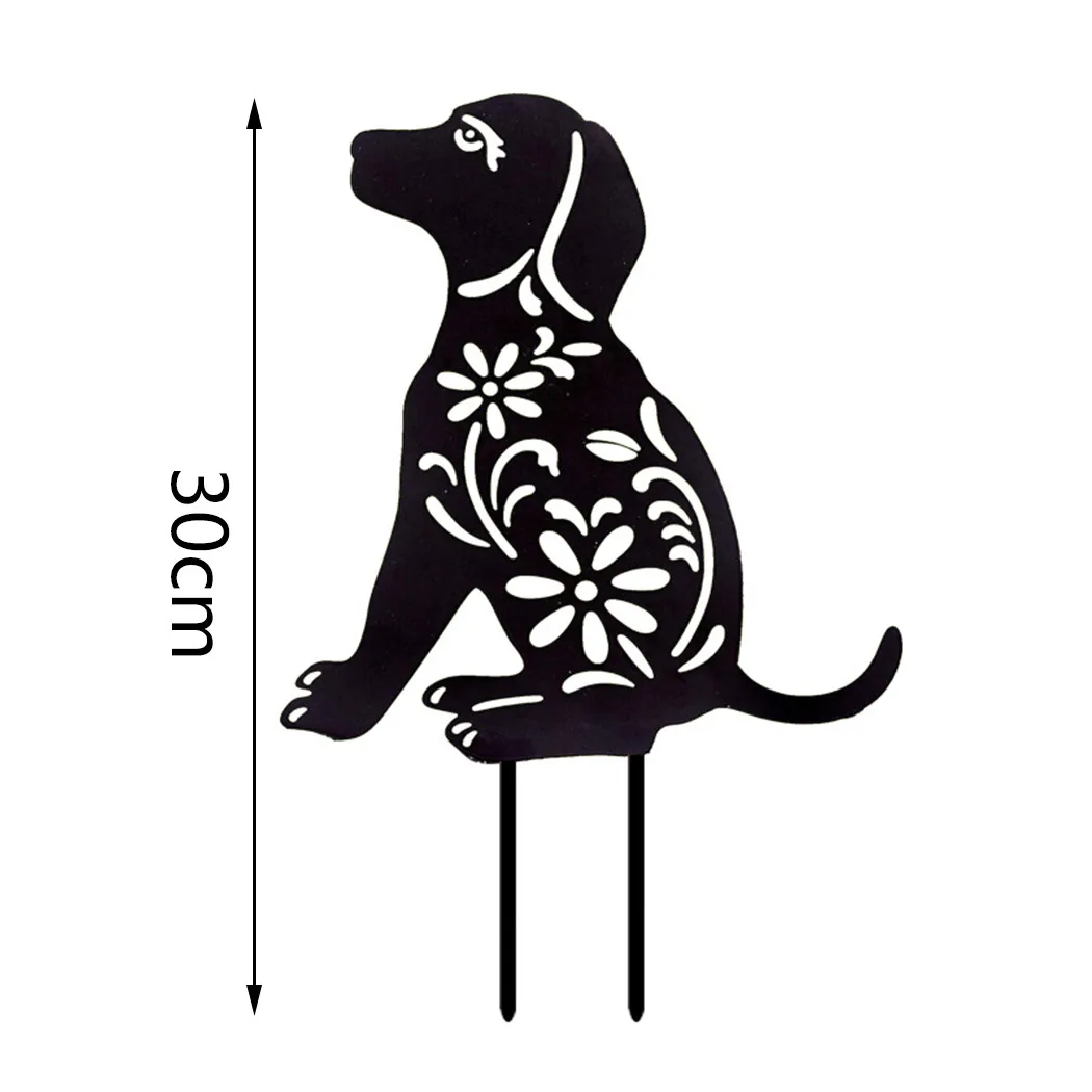

2pcs Dog Stake Accessories Acrylic Art Backyard Black Decor Decoration