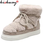 уги женские зима Женские Водонепроницаемые ботинки kickway из натуральной коровьей замши с натуральным мехом, теплые зимние ботильоны для женщин, водонепроницаемые кроссовки, обувь 42