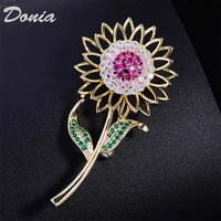 donia jewelry korean fashion trend new sunflower brooch micro set color aaa zircon brooch wedding accessories female jewelry
