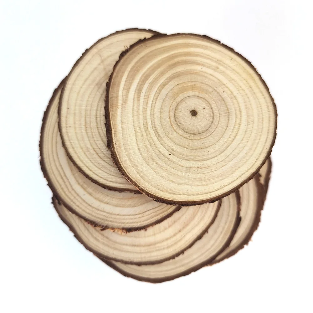10 шт. круглые деревянные ломтики с отверстиями|Поделки из дерева| |